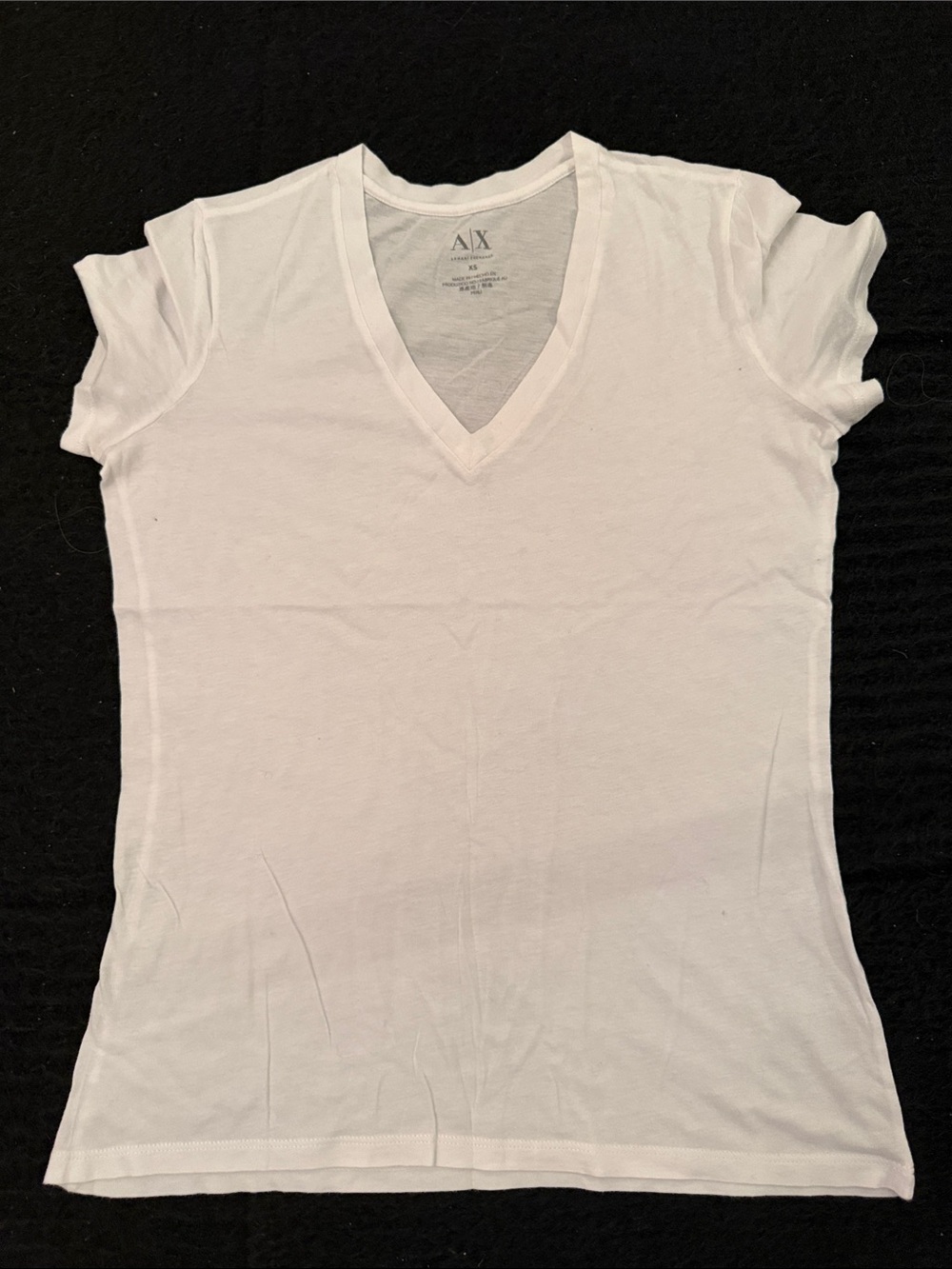 A/X Armani Exchange White V-Neck Short Sleeve Tee